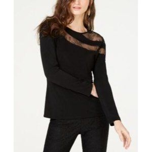 Inc International Long Sleeve Black M Lace NWT